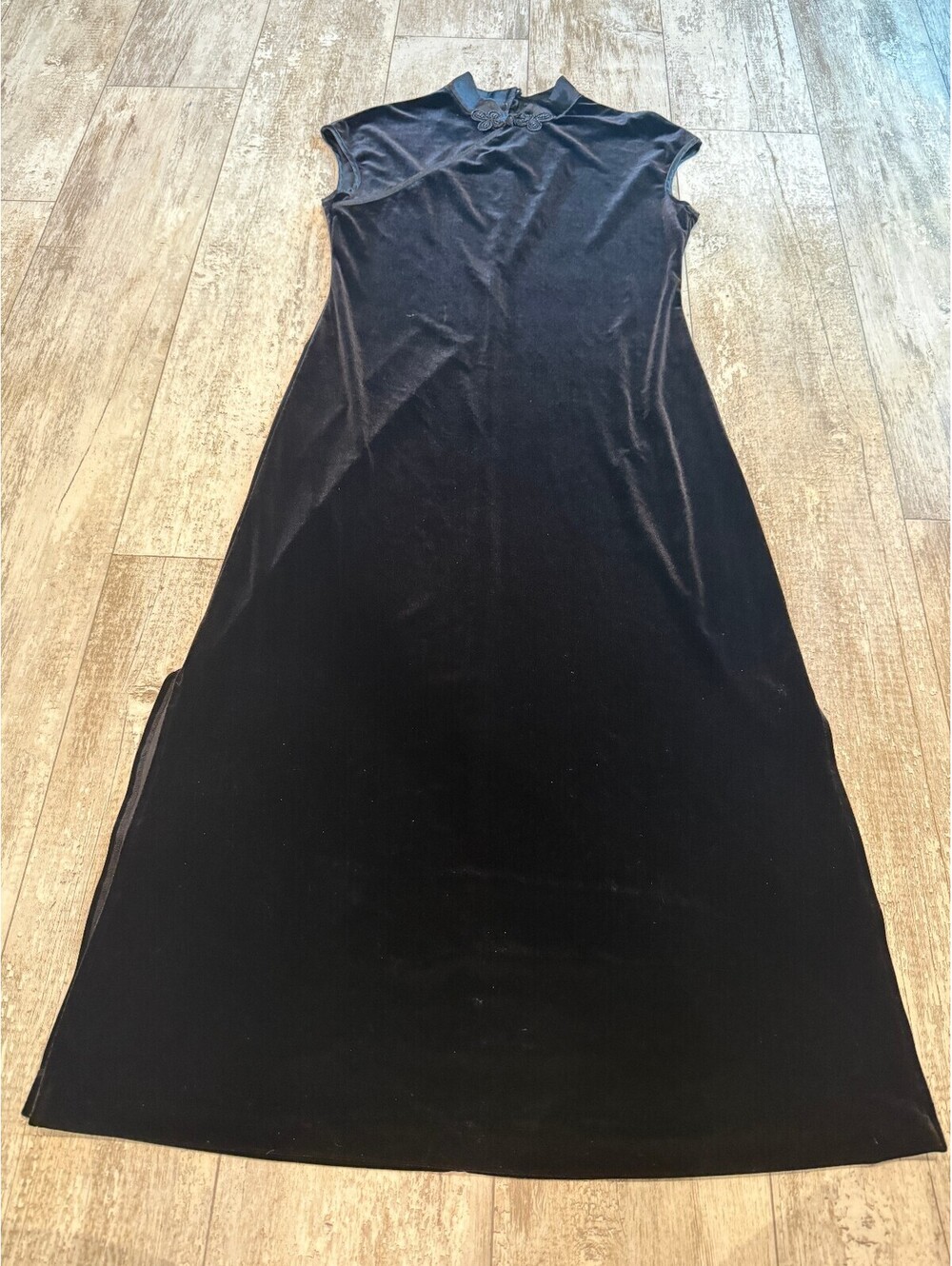 Donna Ricco Womens 12 Black Velvet Maxi Dress Gothic Halloween Costume